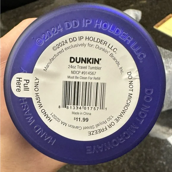 Dunkin' Summer 2024 Ombre Plastic Insulated 24oz Tumbler PURPLE - NWT - Picture 4 of 4